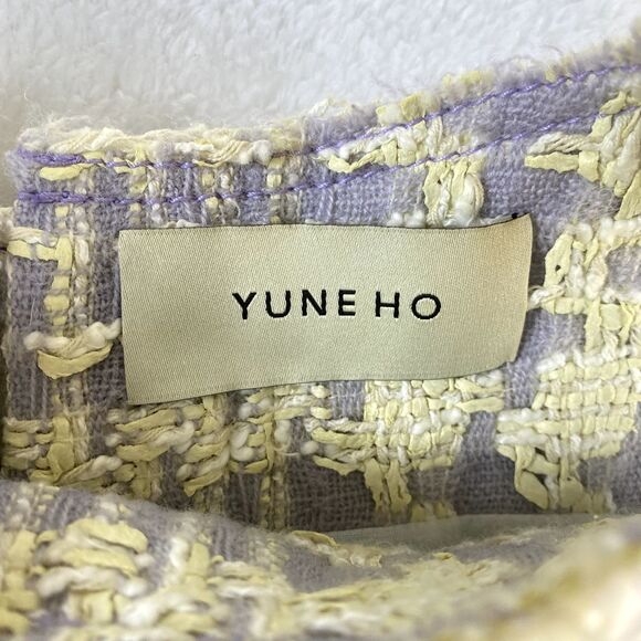 Yune Ho Top Sz M Lilac Cream Textured Sleeveless Designer *check measurements* - Picture 3 of 11